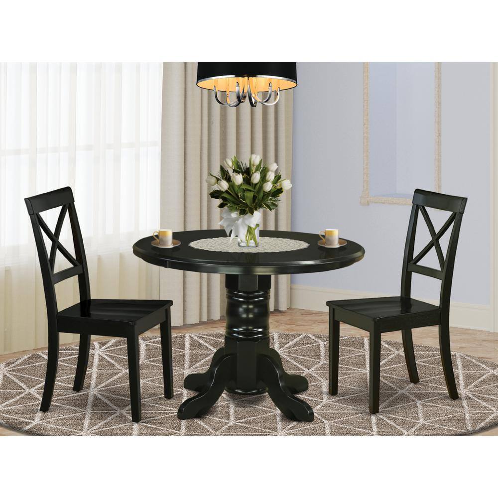 Left. East West Furniture - Dining Room Set Black - Brown.