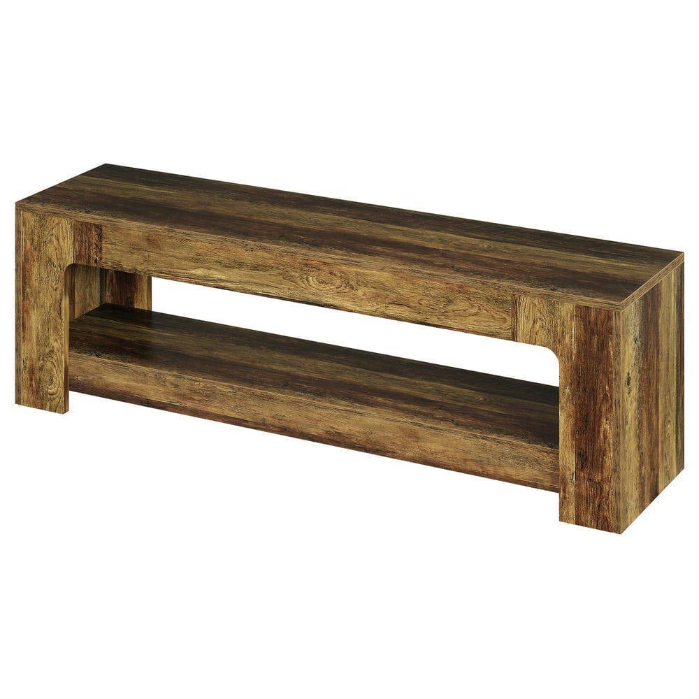 Alt View 1. Kadyn - 63-Inch Farmhouse TV Stand for 75-Inch TVs, Rustic Media Console with Storage Shelves, Brown - Brown.