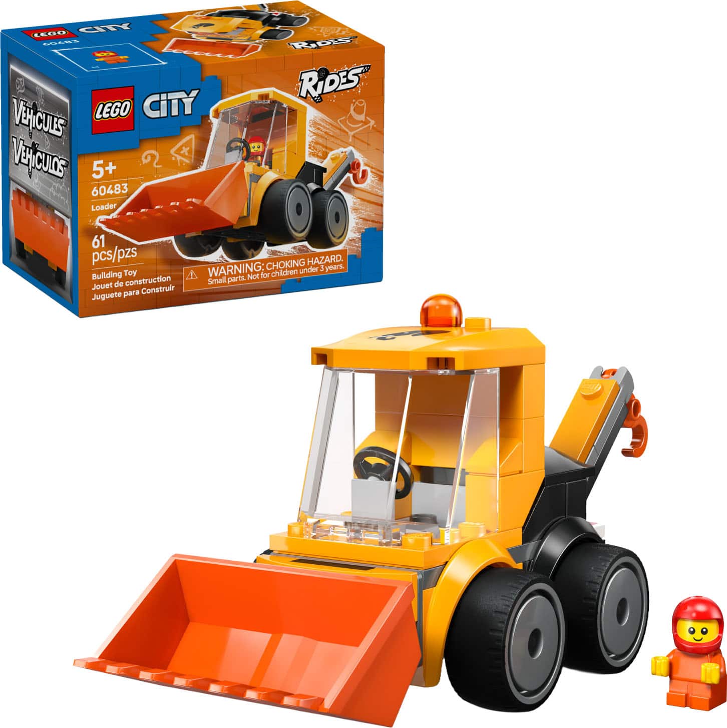 LEGO CITY - VEHICULES LEGO CITY x VEHICULOS 5+ 60483 Loader RIDES 61 pcs/pzs Building Toy Jouet de construction para Construir Juguete CHOKING HAZARD. WARNING: Small parts. Not for children under 3 years.
