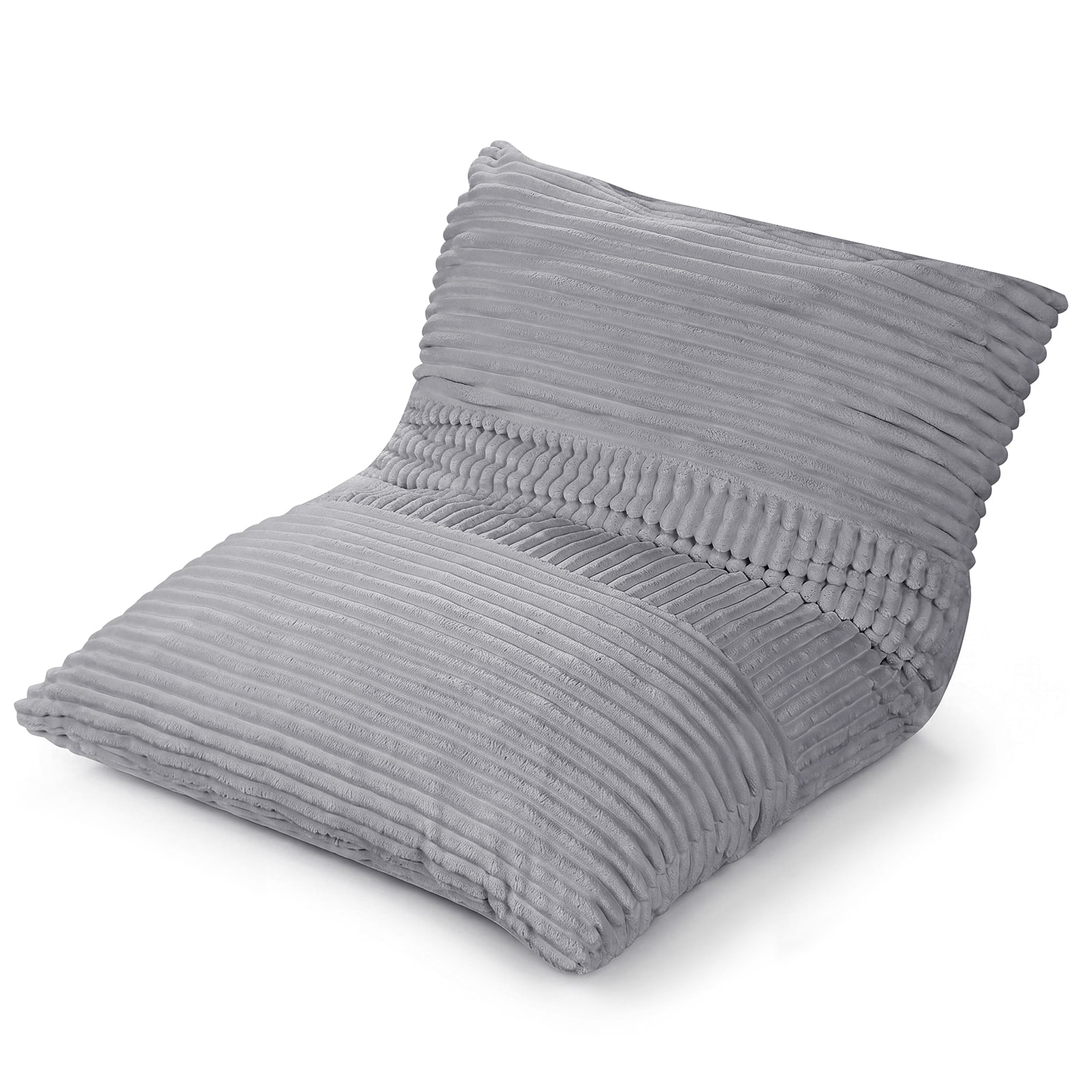 Costway - 3-in-1 Bean Bag Chair with Soft Crushed Sponge Comfy Corduroy Fabric Zippered Cover - Light Gray price history on PriceWatchPro