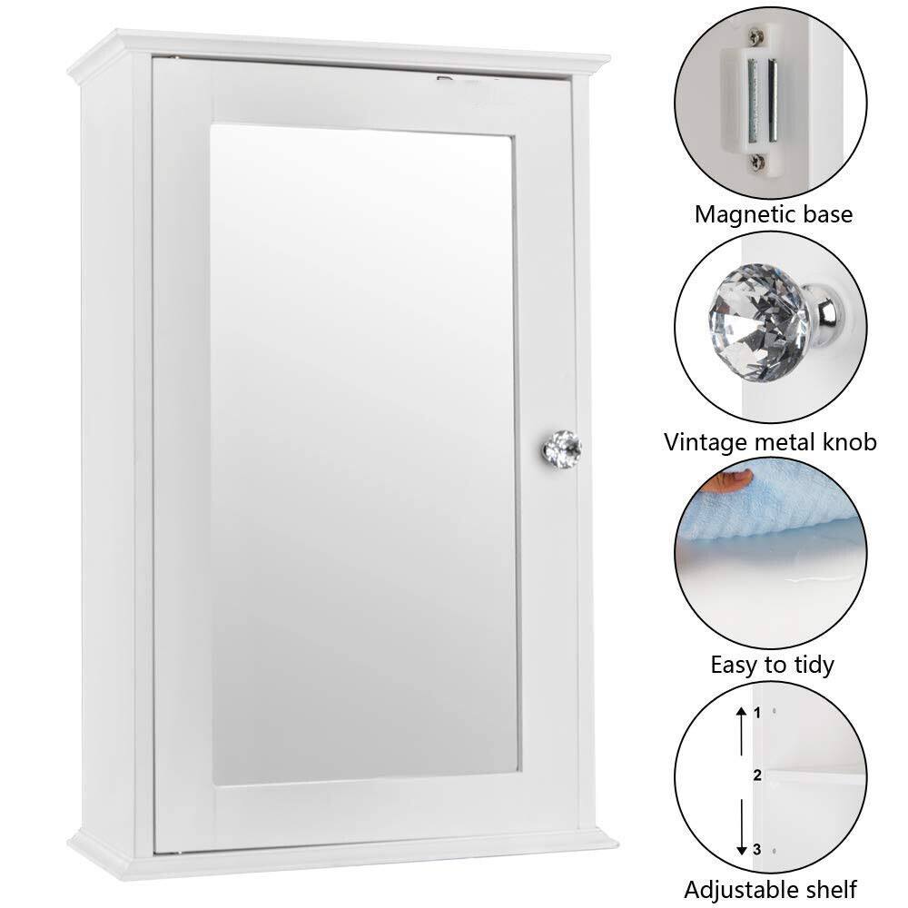 Alt View 1. Winado - Wall Mount Bathroom Cabinet Storage Medicine Cabinet Kitchen Laundry Cupboard - White.