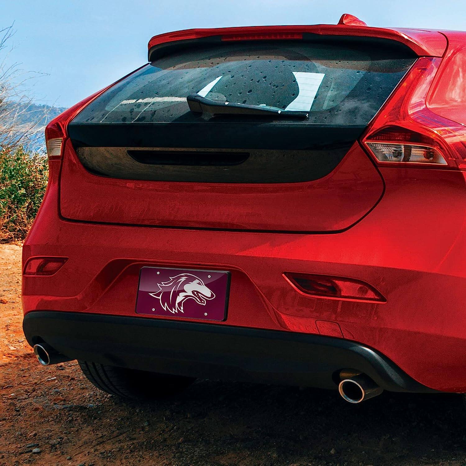 Alt View 3. Rico Industries - Southern Illinois Salukis Mirrored Laser Cut License Plate Laser Tag - Multi.