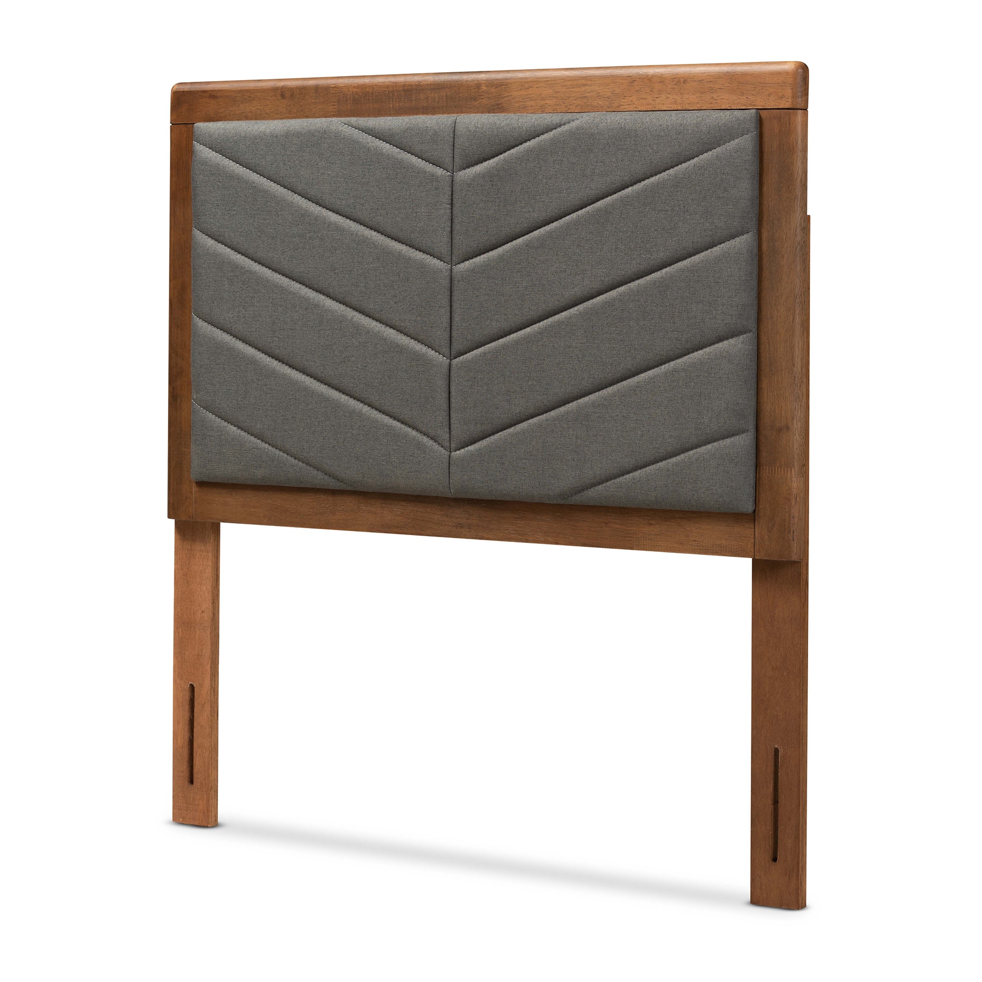 Baxton Studio - Iden Modern and Contemporary Fabric Upholstered and Finished Wood Twin Size Headboard - Dark Grey/Walnut Brown price history on PriceWatchPro