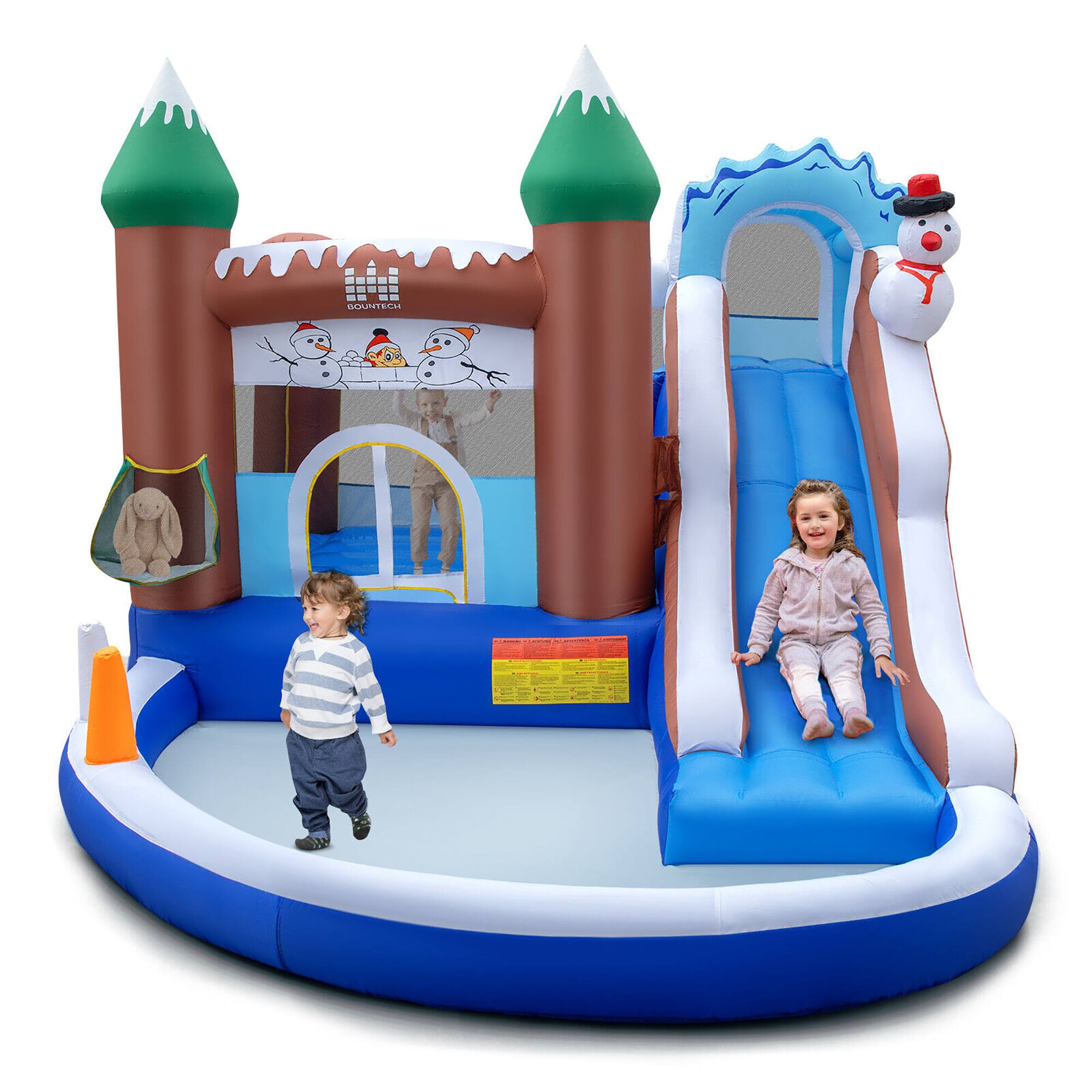 Alt View 9. Gymax - Gymax 6-in-1 Winter Theme Snowman Inflatable Castle Kids Bounce House with 680W Blower.