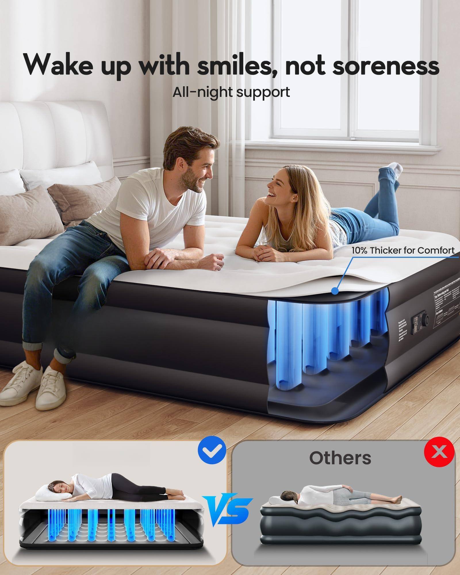 Wake up with smiles, not soreness  
All-night support  

10% Thicker for Comfort  

Others X VS