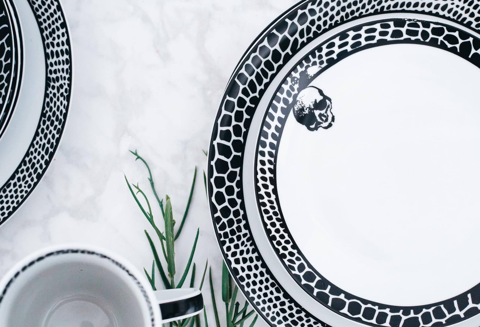 Alt View 4. Ukonic - Harry Potter Voldemort Death Eater Dinnerware Sets | 16-Piece Ceramic Dinner Set - White.