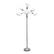 Front. Simple Designs - 5 Light Adjustable Gooseneck Floor Lamp - Silver/White Shades.