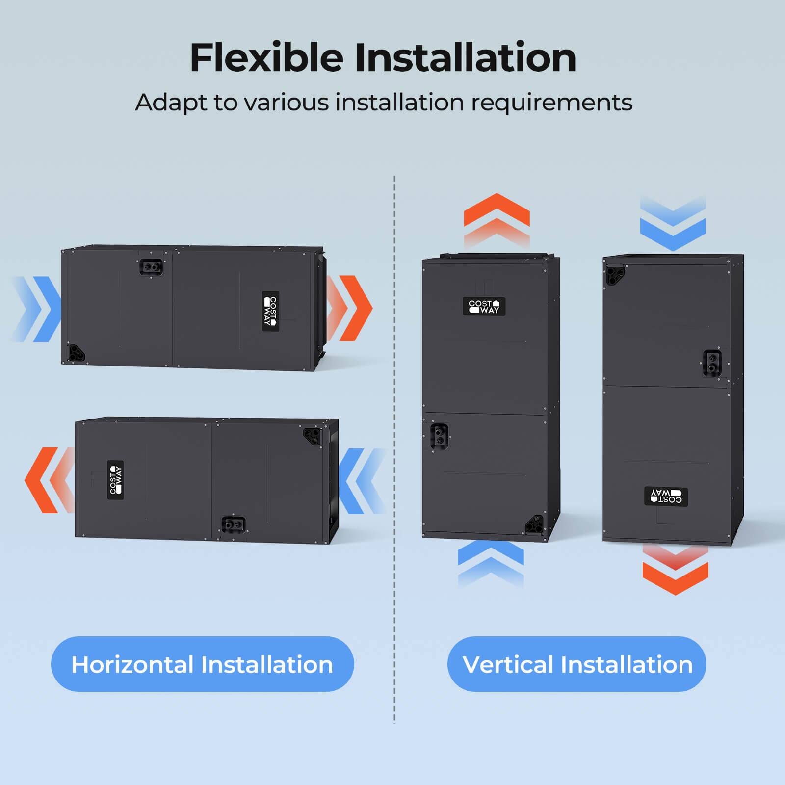 Flexible Installation  
Adapt to various installation requirements  

Horizontal Installation  

Vertical Installation