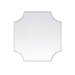 Elegant Kitchen and Bath - Notched Metal Mirror 36x42 inch - Silver