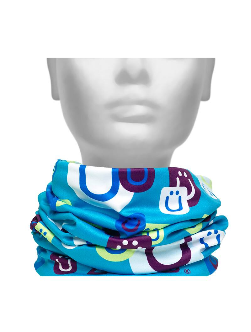 Back. Zuca - Zuca 9-in-1 Multi-Functional Headwear (Blue) - White.