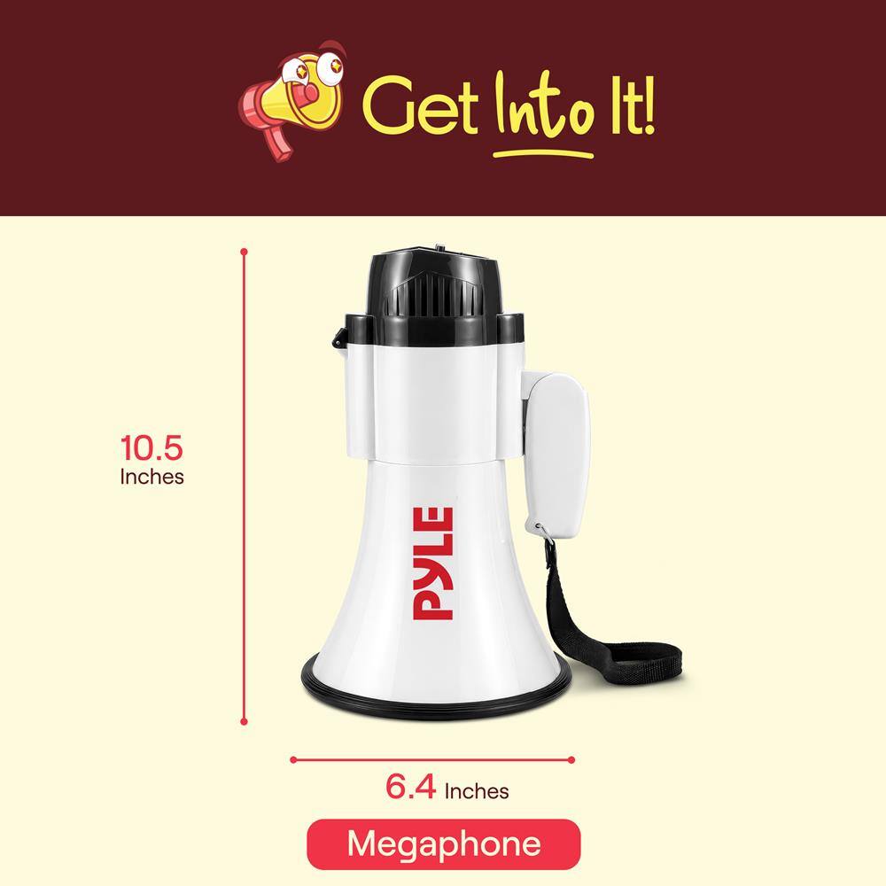 Get Into It! 10.5 Inches PYLE 6.4 Inches Megaphone
