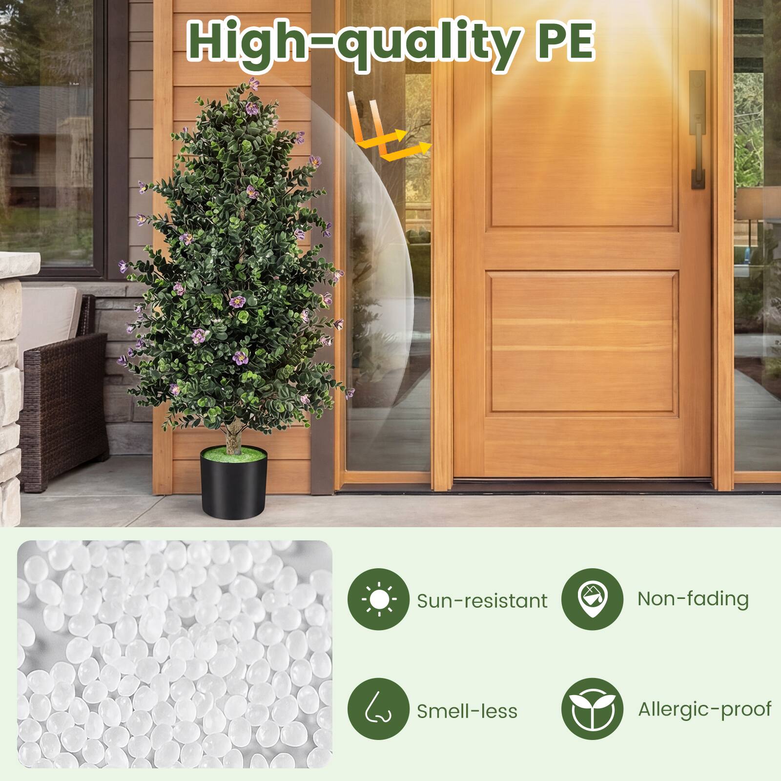 High-quality PE  
Sun-resistant  
Non-fading  
Smell-less  
Allergic-proof