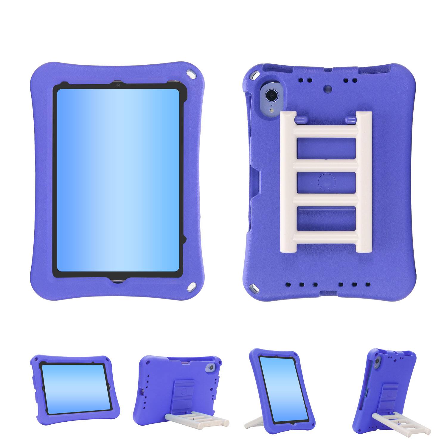Angle. Dteck - for Apple iPad mini (A17 Pro) 2024/iPad mini 6th Gen 8.3-inch 2021 Rugged Case,Shockproof TPU Cover with Rotating Stand - Purple.