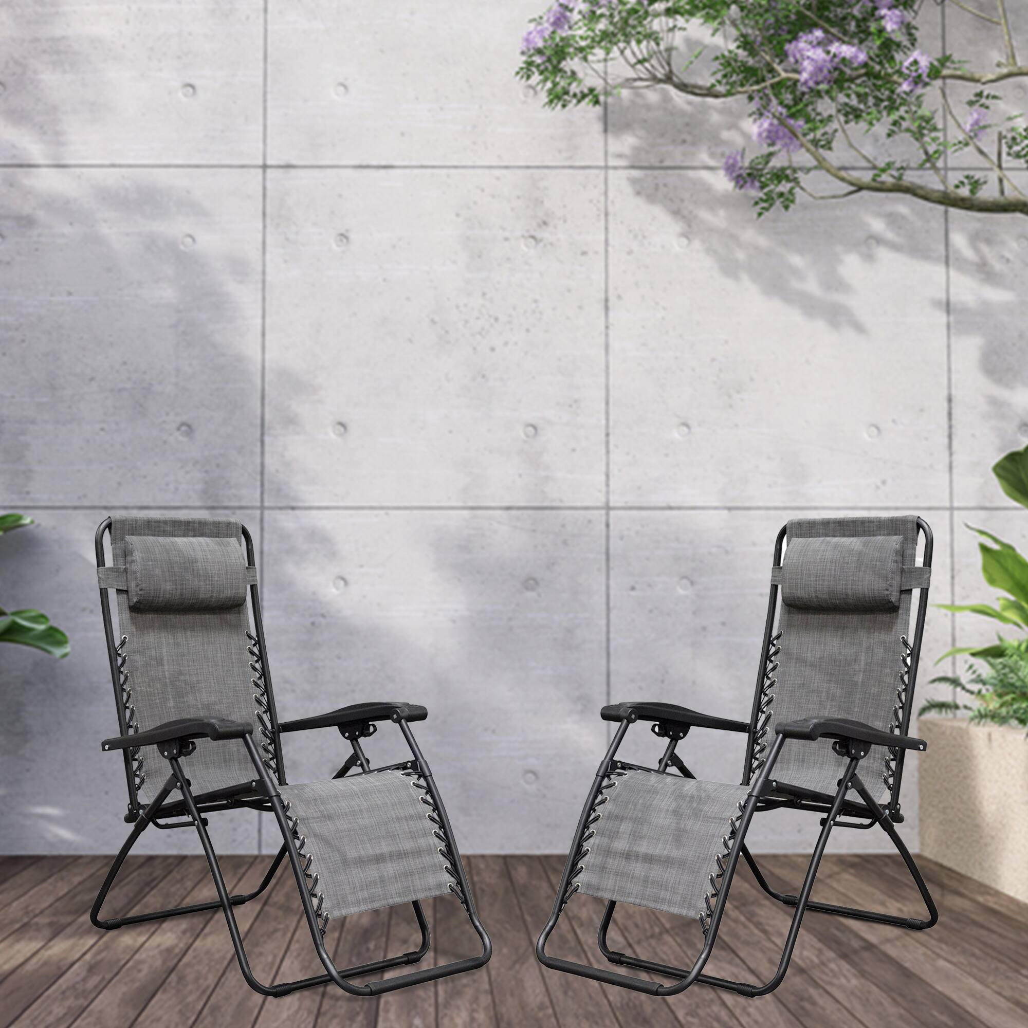 Alt View 2. Caravan Canopy - Caravan Canopy Infinity Zero Gravity Steel Frame Patio Deck Chair, Grey (Pair) - Grey.