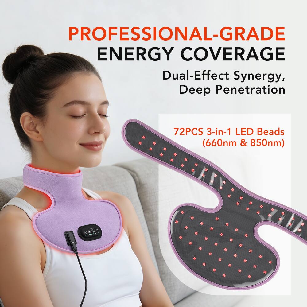 PROFESSIONAL-GRADE ENERGY COVERAGE  
Dual-Effect Synergy, Deep Penetration  
72PCS 3-in-1 LED Beads (660nm & 850nm)