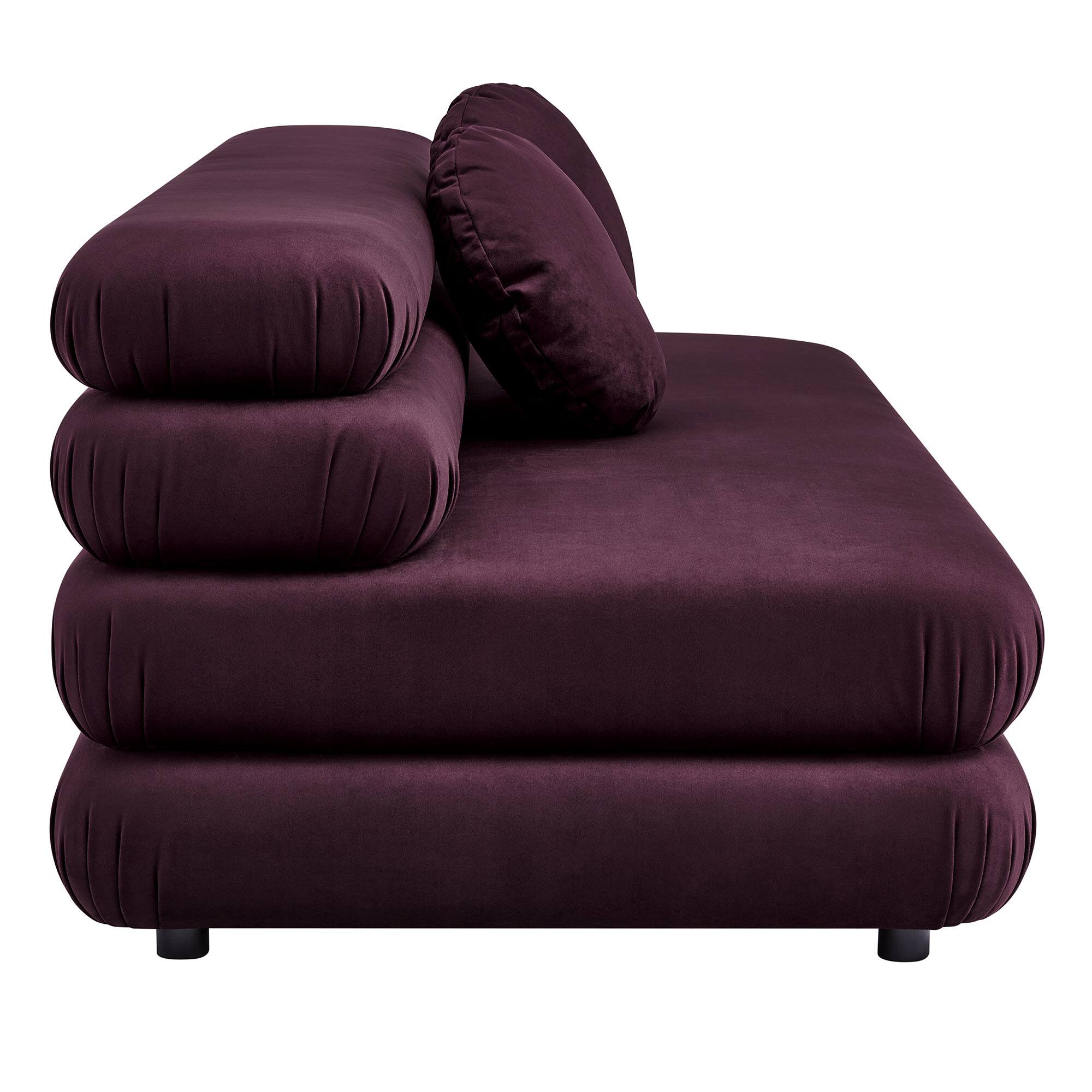 Back. Modway - Jubilee Modular Performance Velvet Armless Loveseat by Modway - Mulberry.