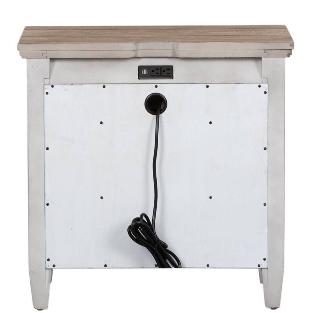 Left. Liberty Furniture Industries - 1 Drawer Night Stand w/ Charging Station - White.