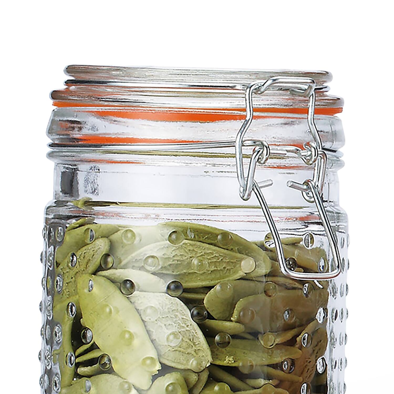 Left. EuroHome - Glass Canister with Gasket 3-Piece Set - Clear.