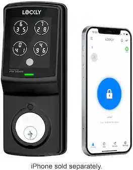 Lockly - Model 7S Deadbolt Smart Lock with Touchscreen/Key Access/Auto Lock/Bluetooth App Control - Matte Black