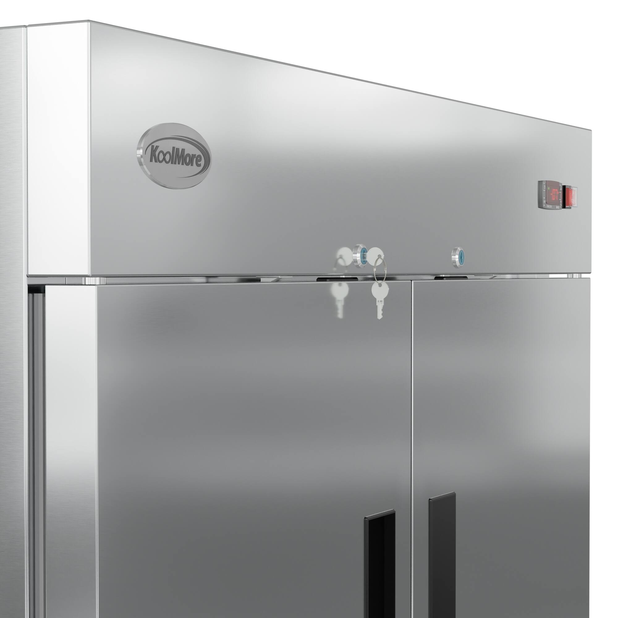 Alt View 1. Koolmore - 54 in. Commercial Stainless Steel Solid Half Door Reach-In Freezer, 47 cu. ft. RIF-2D-SSHD - Stainless steel.
