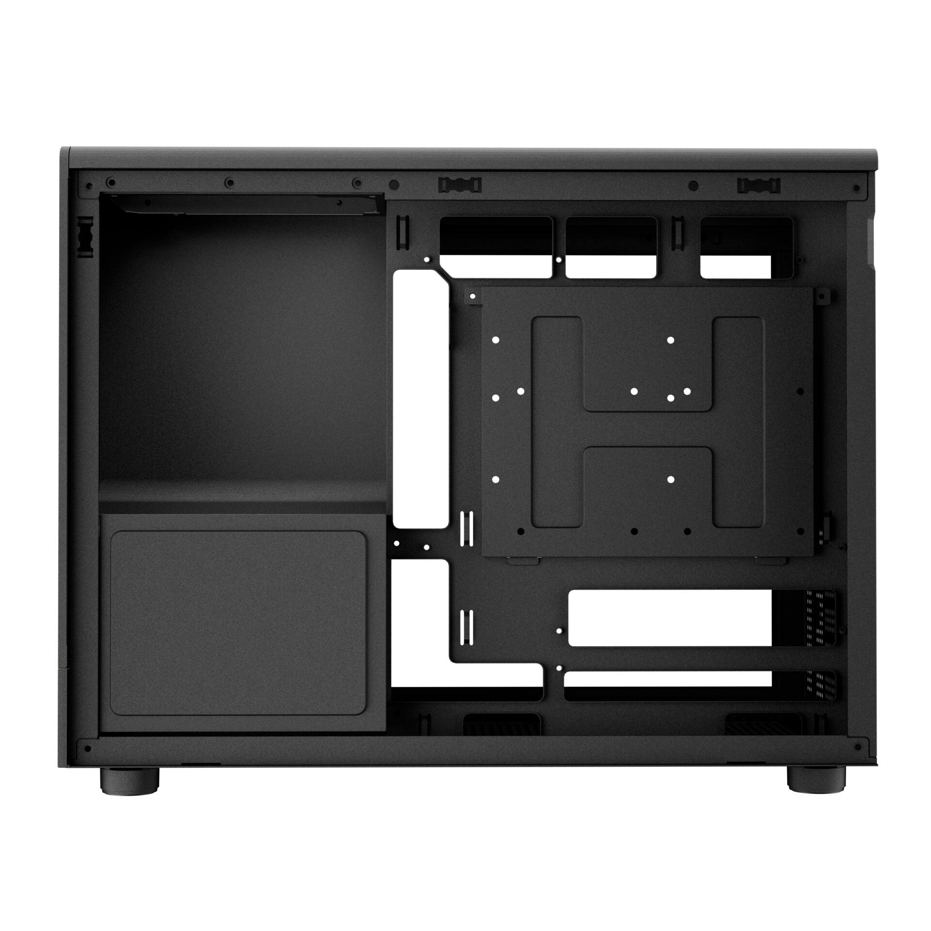 Alt View 2. GAMDIAS - ATHENA M4M mesh mATX PC Case: small form factor, 3 PWM fans, ATX PSU, fits 395mm GPU & 360mm radiators. - Black.