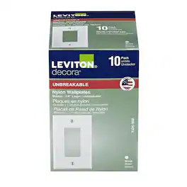 Leviton - Decora 1 gang Thermoplastic Nylon Decorator Wall Plate 10 pk - White