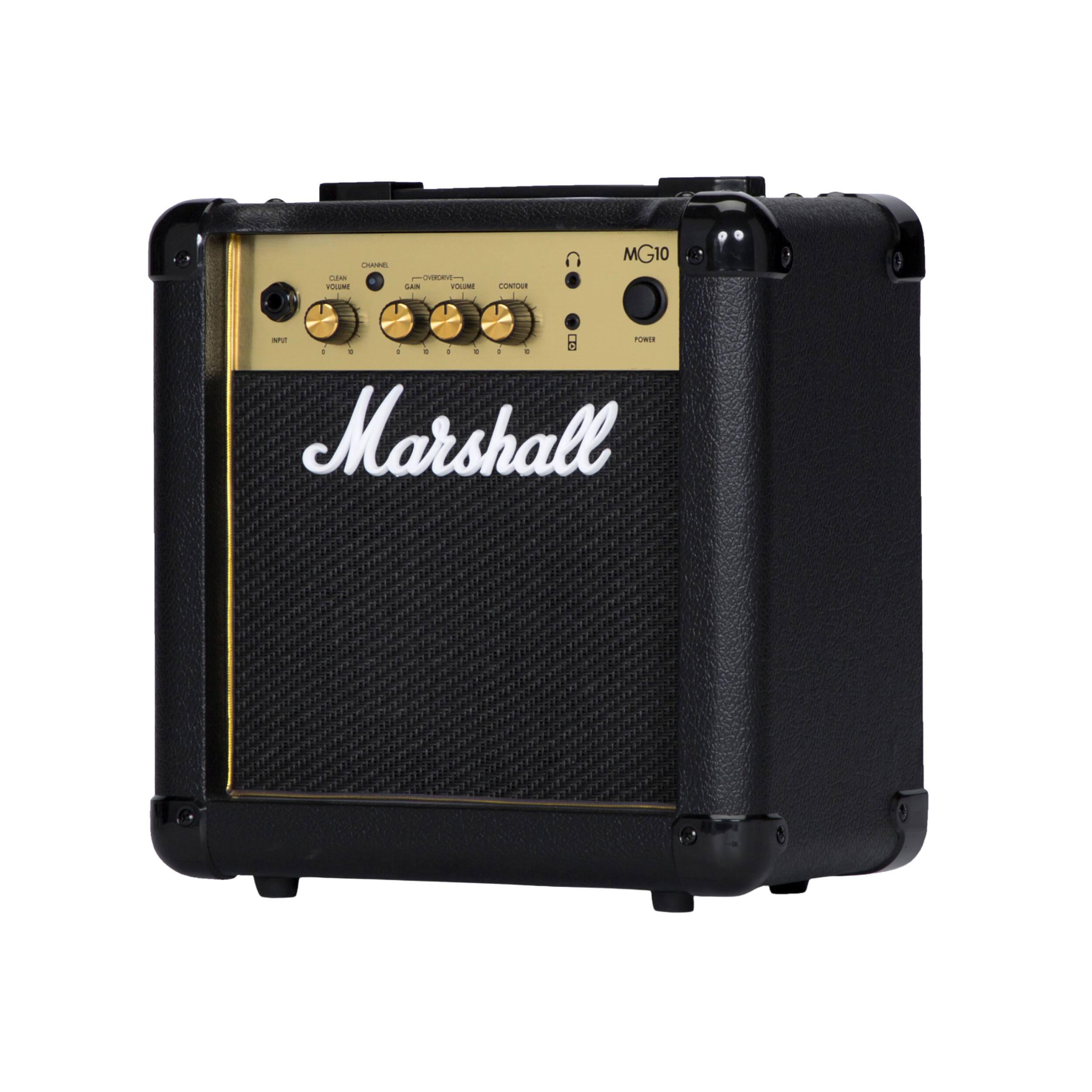 - VOLUME 1
- CHANNEL
- CLEAN
- GAIN
- VOLUME
- COMPRESSION
- MG10
- POWER
- Marshall