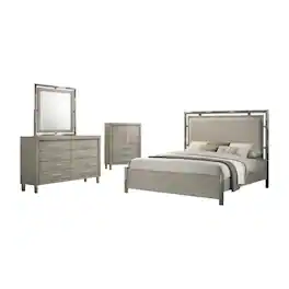 New Classic Furniture - Lennox 4Pc Wood Bedroom Set w Chest - Gray