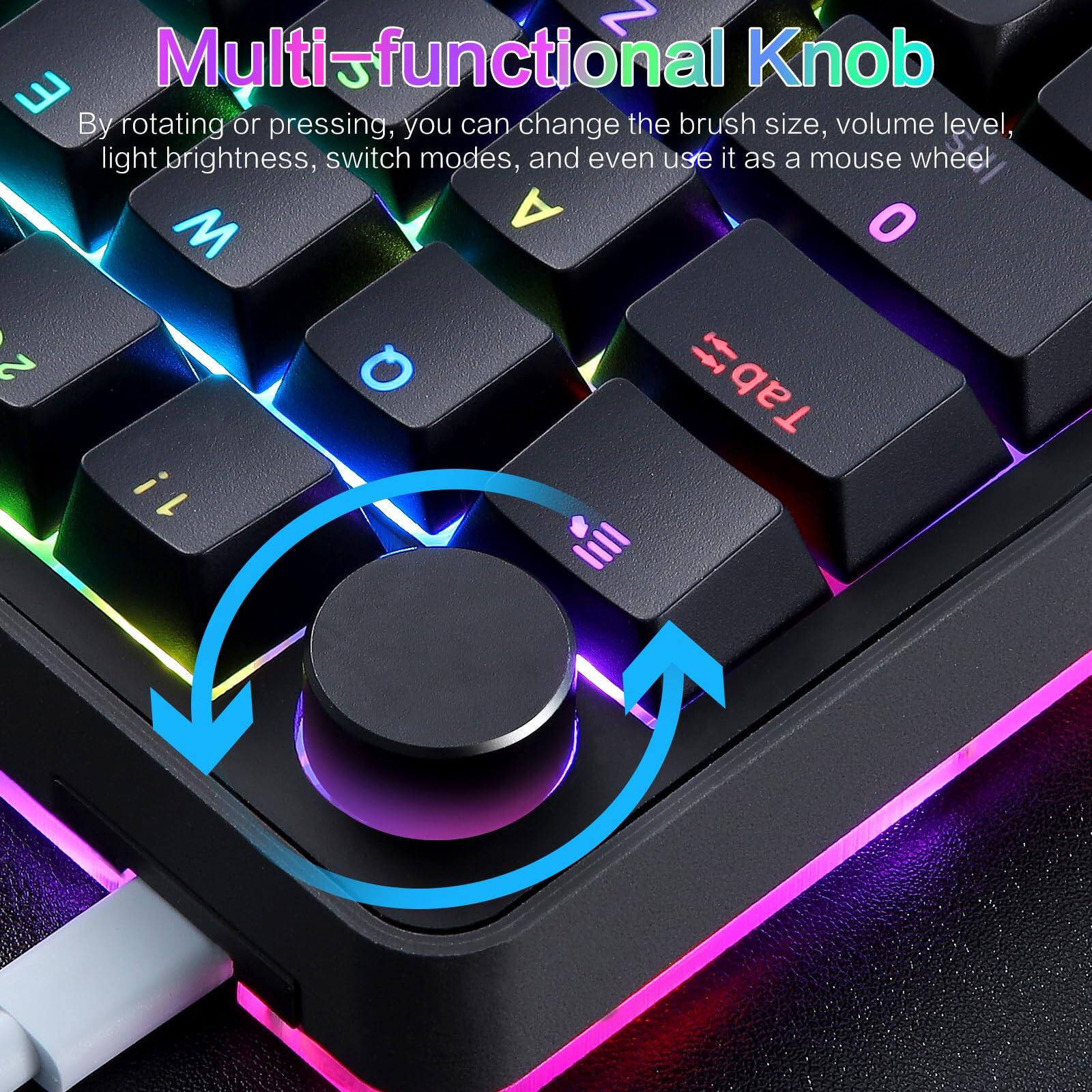 Multi-functional Knob

By rotating or pressing, you can change the brush size, volume level, light brightness, switch modes, and even use it as a mouse wheel.