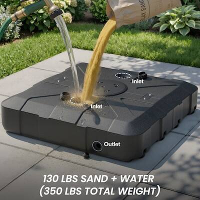 SAND A  
Inlet  
Inlet  
Outlet  
130 LBS SAND + WATER  
(350 LBS TOTAL WEIGHT)