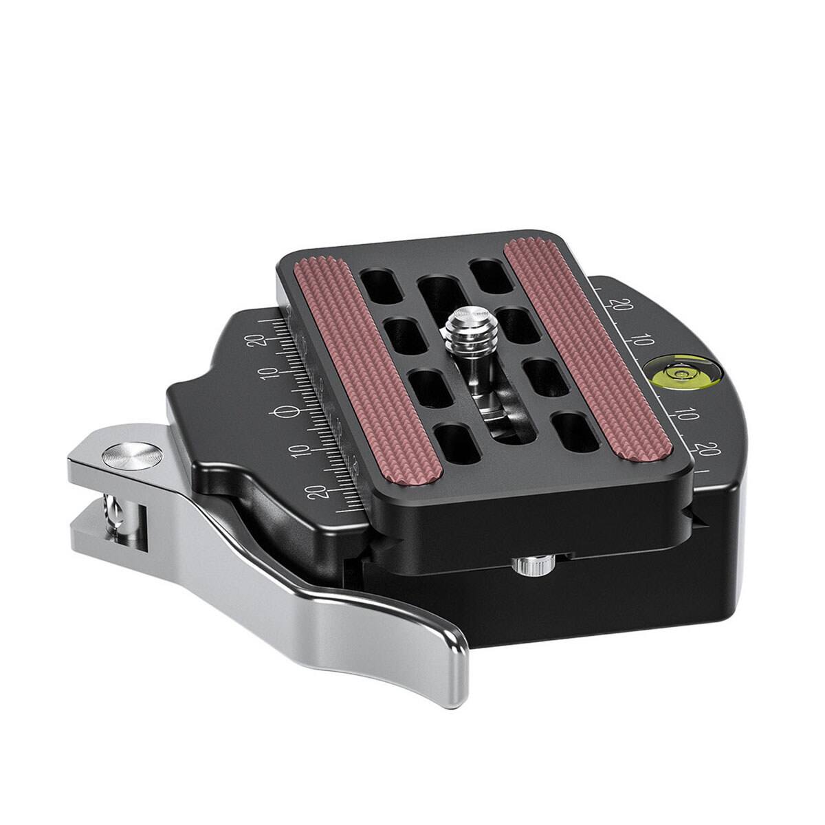 Front. Leofoto - Leofoto LR-60 Lever Release Clamp with QP-70N Quick Release Plate.