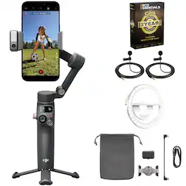 DJI - Osmo Mobile 8 Smartphone Gimbal Stabilizer + Mini Mic + 2 Year Extended Warranty Protection Accessory Bundle - Gray