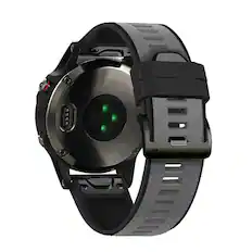 Front. StrapsCo - ColorBlock Endurance Strap QuickFit 22 Silicone Rubber Watch Band For Garmin Instinct 2 - Black & Light Grey.