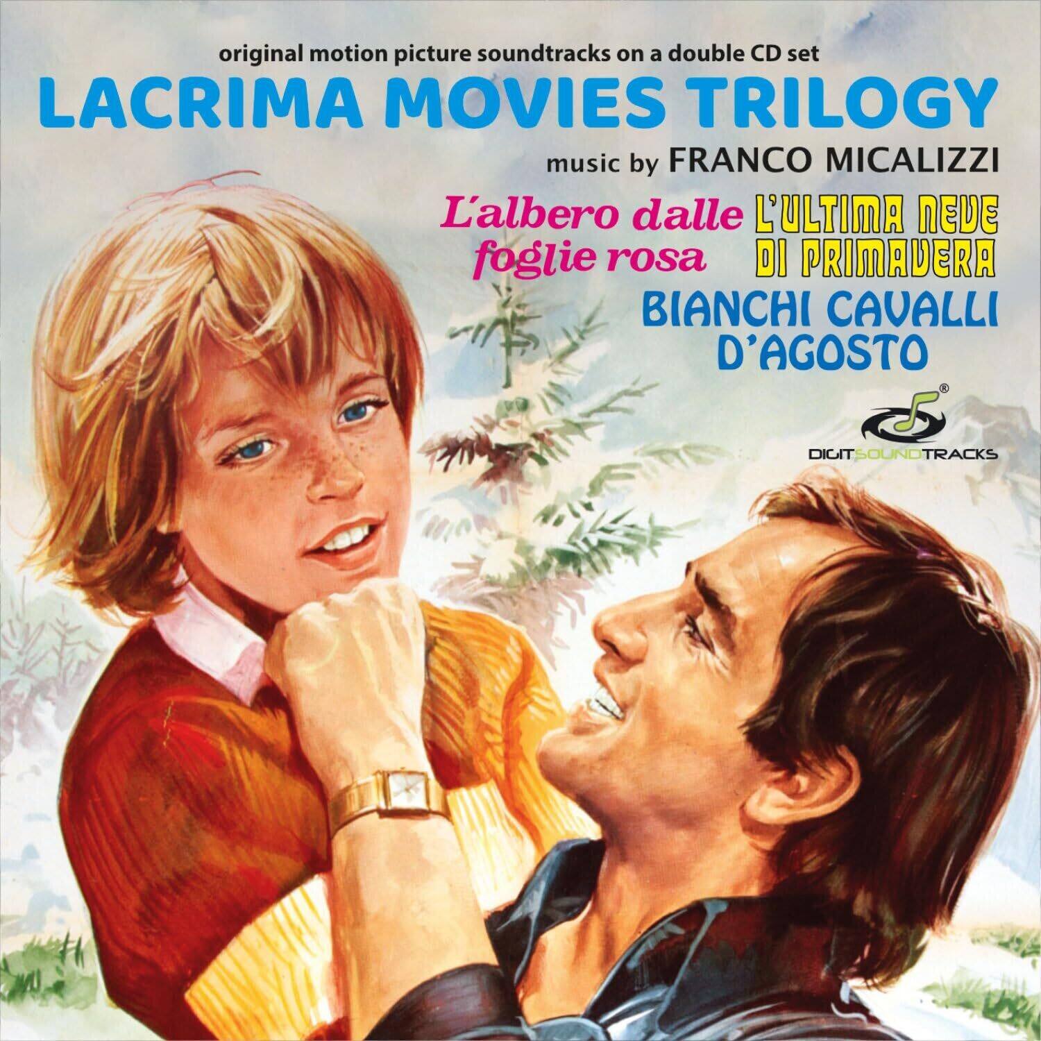 original motion picture soundtracks on a double CD set  
LACRIMA MOVIES TRILOGY  
music by FRANCO MICALIZZI  
L'albero dalle foglie rosa  
L'ULTIMA NEVE DI PRIMAVERA  
BIANCHI CAVALLI D'AGOSTO  

DIGITSOUNDTRACKS
