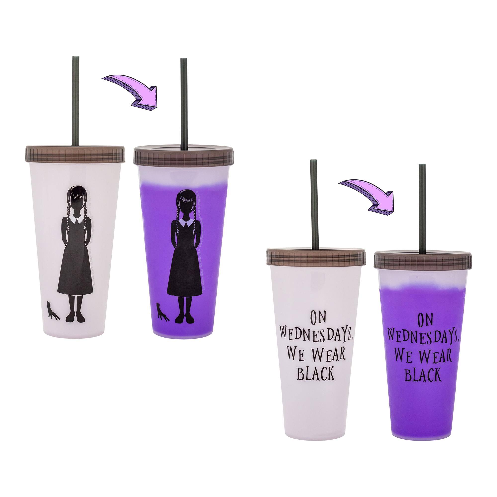 "Silver Buffalo - Wednesday ""We Wear Color-Changing Plastic Tumbler - Black" price history on PriceWatchPro