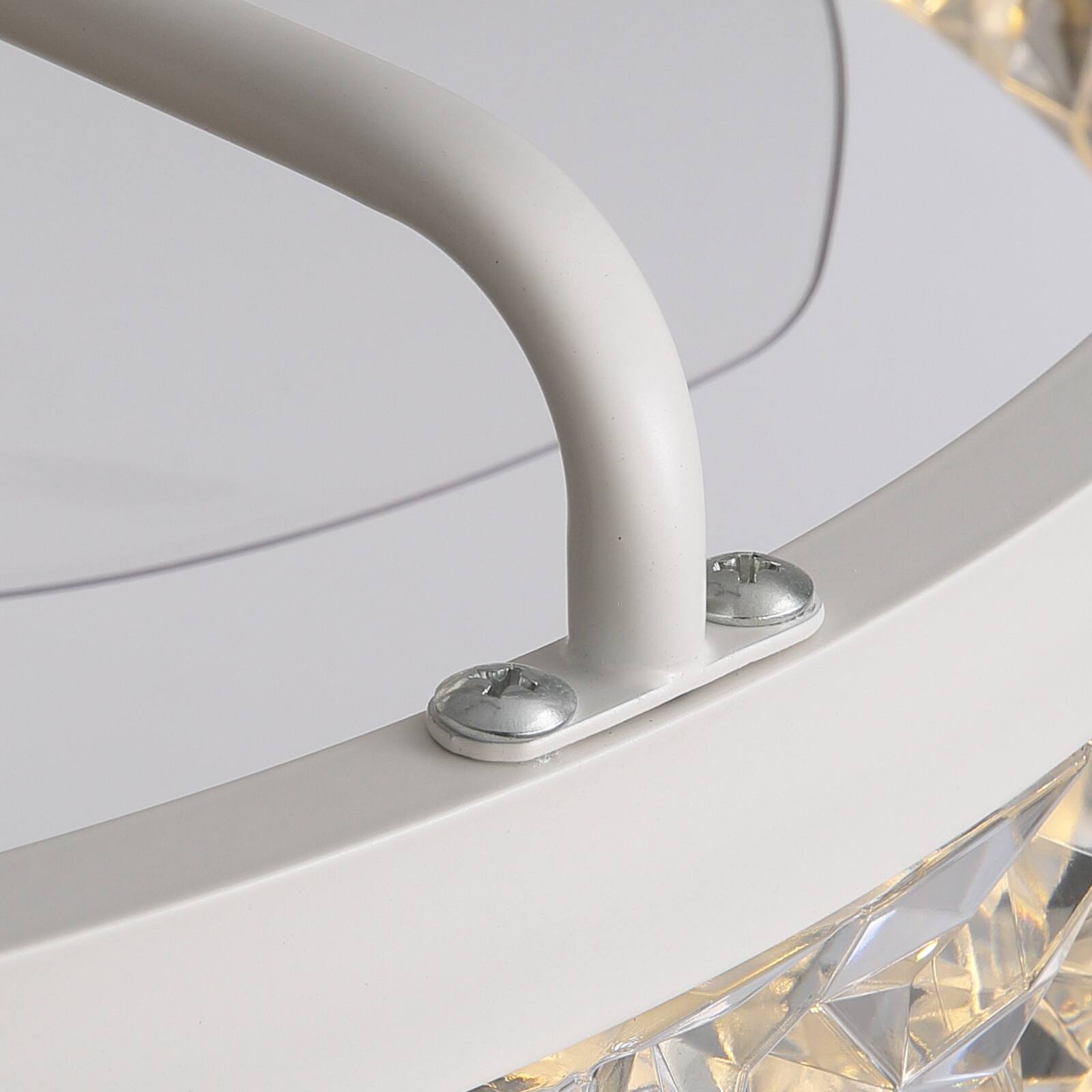 Alt View 9. Siljoy - 20-22-inch Luxury Crystal Flush Mount Fan Light Dimmable Quiet for Bedroom and Living Room - White.