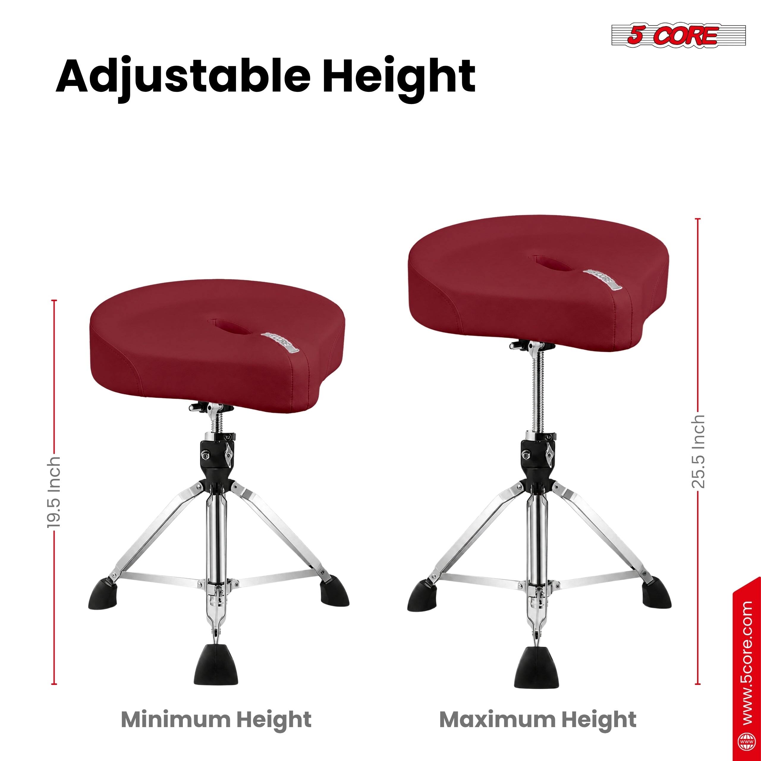 Adjustable Height  
5 CORE  
Minimum Height: 19.5 Inch  
Maximum Height: 25.5 Inch  
www.5core.com