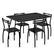 Front. Costway - 5 Piece Dining Set Table 30.0" And 4 Chairs Home Kitchen Room Breakfast Furniture Black - Black.