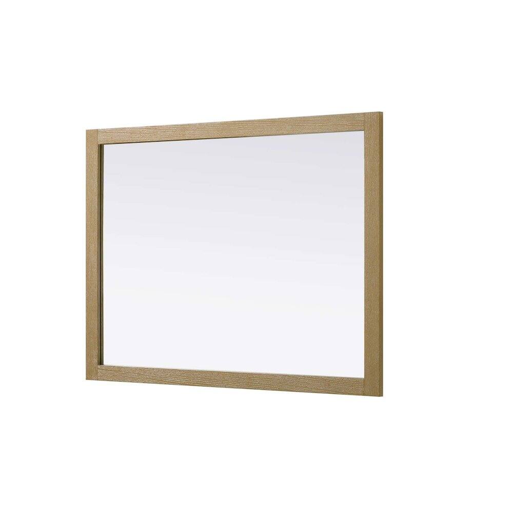 Back. Elegant Kitchen and Bath - Noah Wooden Rectangle Mirror 48 x 36 in Linen Oak - Linen Oak.