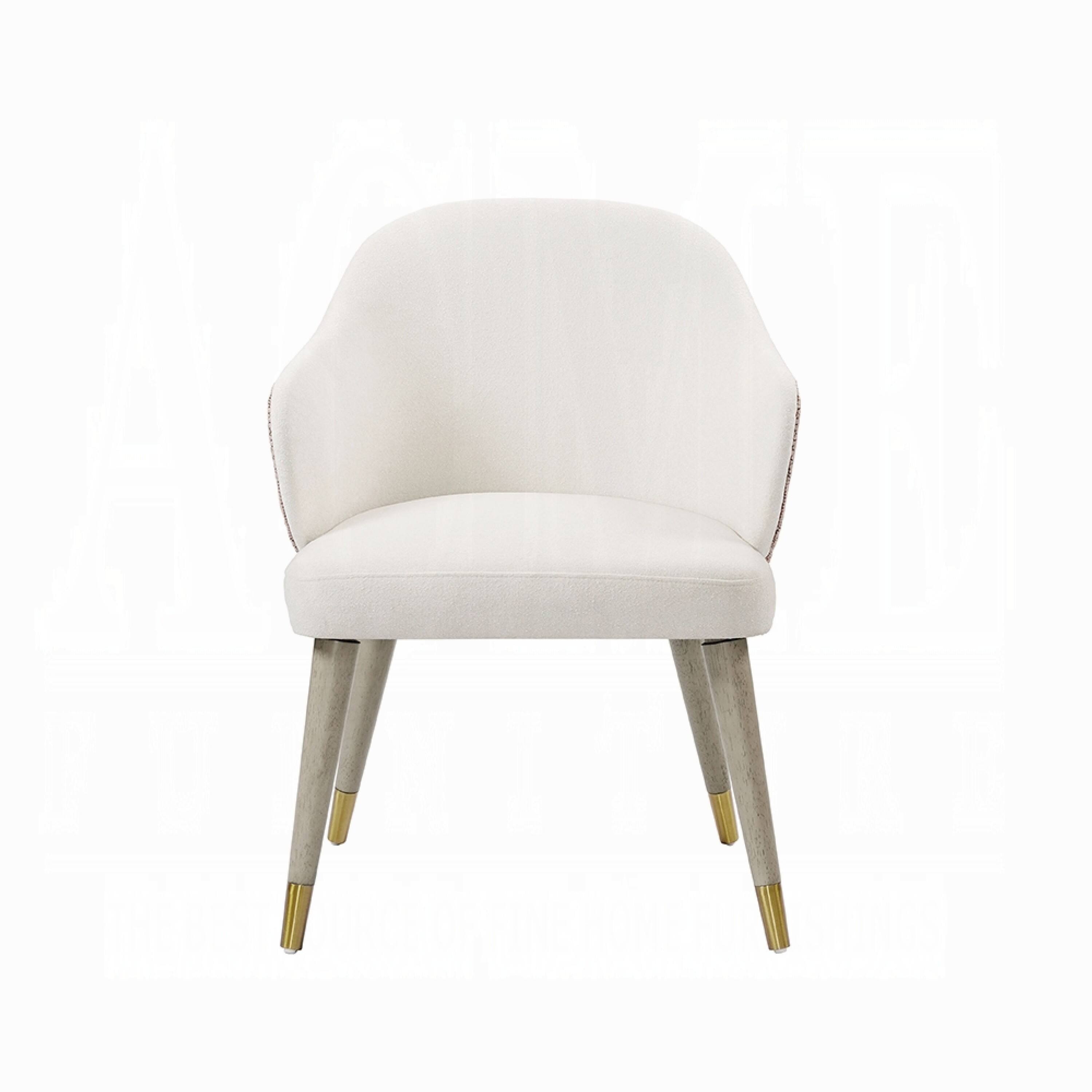 Alt View 1. Manhattan Lane - Arity Side Dining Chair Set of 2, Modern Light Gray Fabric, Gold Metal - Gray, Gold.