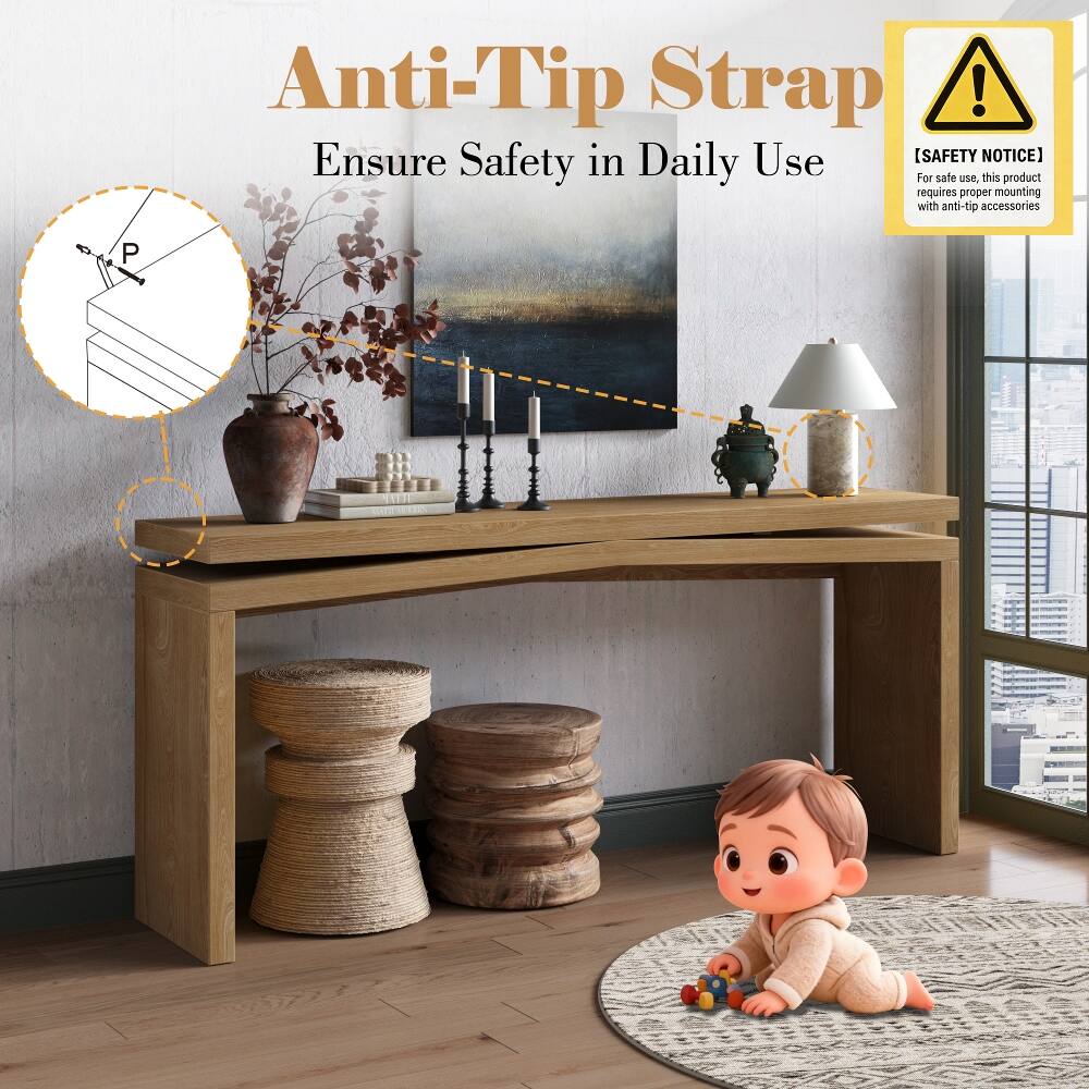 Anti-Tip Strap  
Ensure Safety in Daily Use  

[SAFETY NOTICE]  
For safe use, this product requires proper mounting with anti-tip accessories