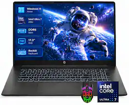 HP - Upgraded - OmniBook 3 17.3" Full HD Laptop - Intel Core Ultra 7- 24GB Memory - 512GB SSD-Windows 11 Home+LED Mouse - Black