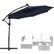 Alt View 1. Costway - 10FT Patio Offset Umbrella Solar Powered LED 360Degree Rotation Aluminum - Navy.