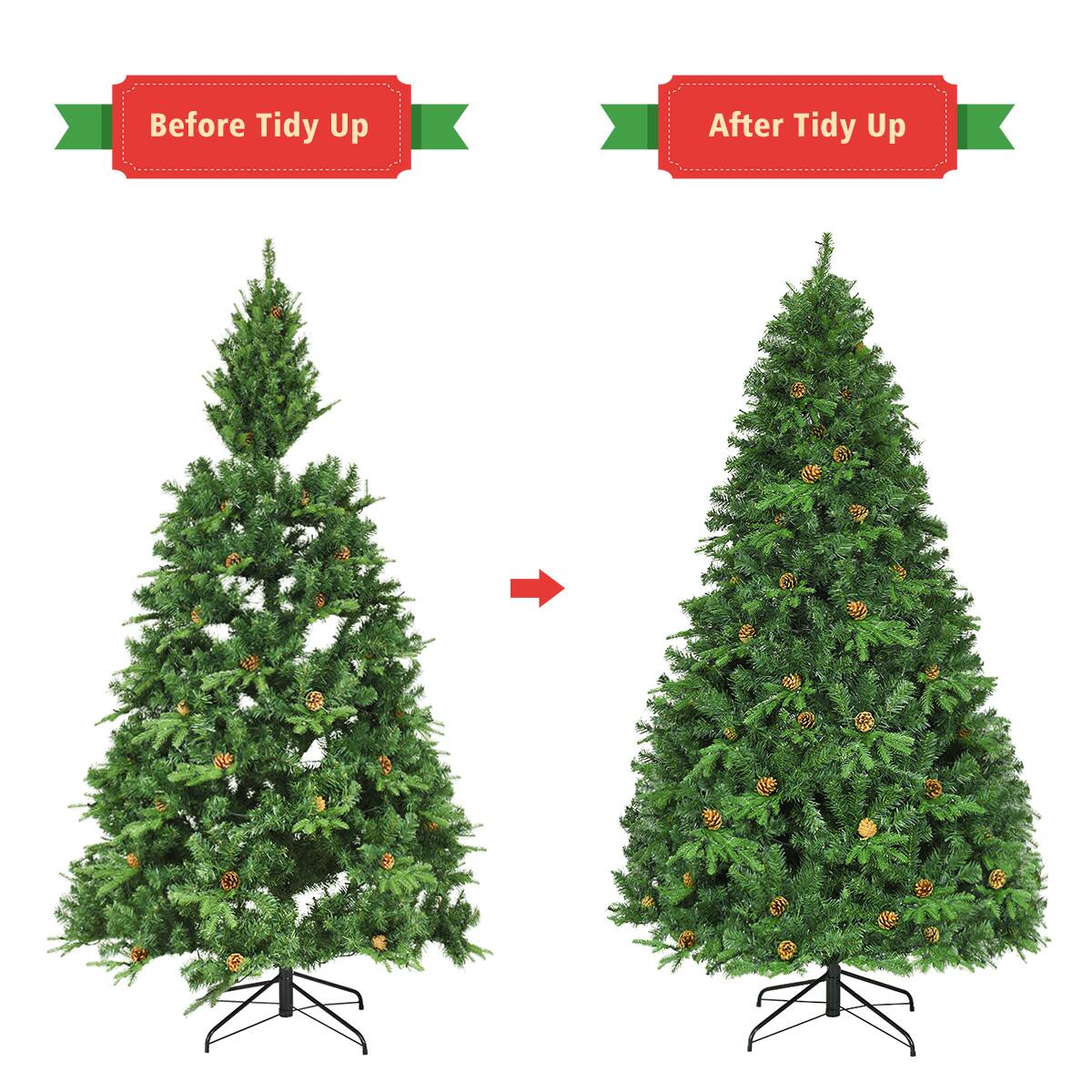 Before Tidy Up: The tree is messy and unorganized.
After Tidy Up: The tree is neatly arranged and well-maintained.
