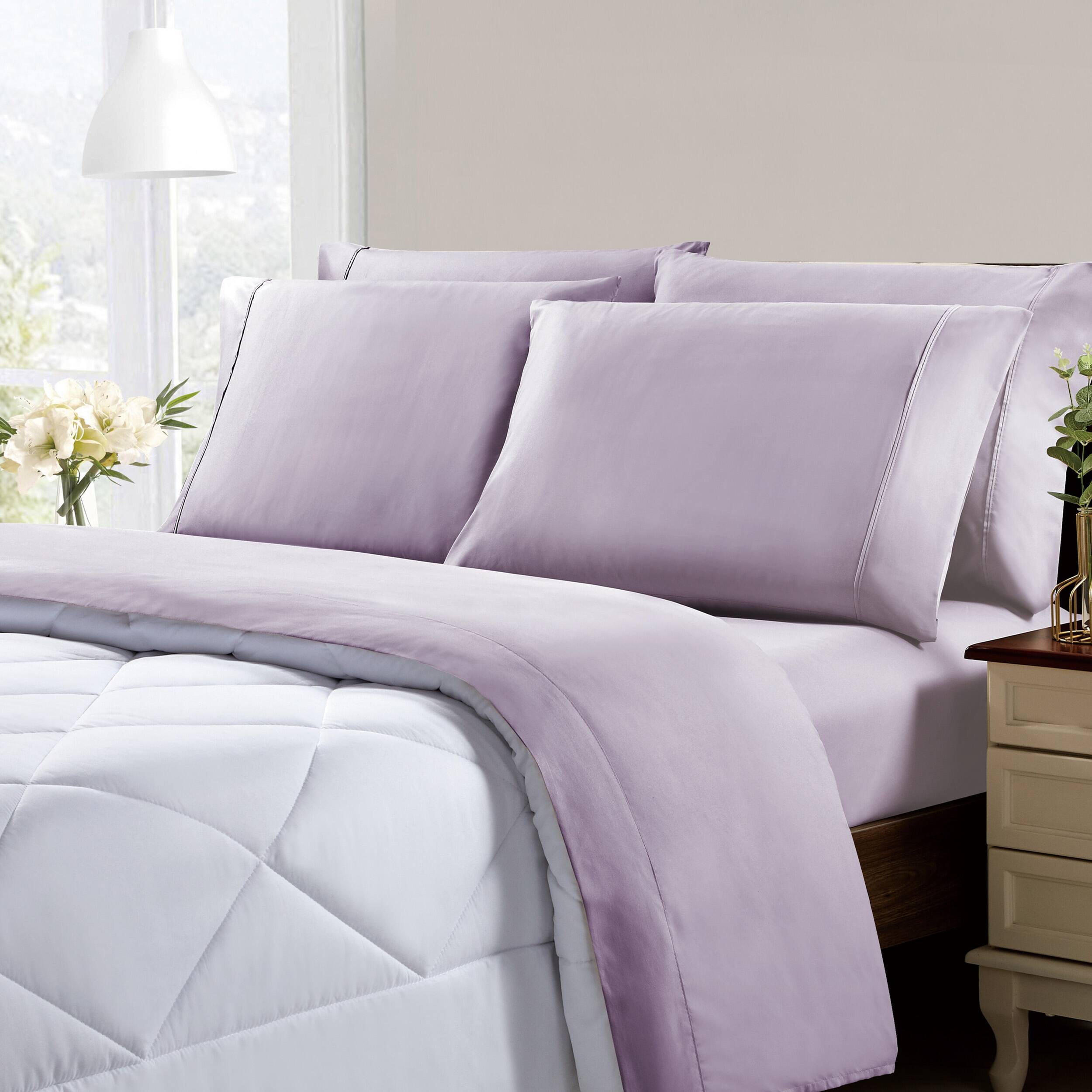 Angle. Kathy Ireland - Kathy Ireland Cool Max 6 Piece Ultra Soft Sheet Set - Lavender.