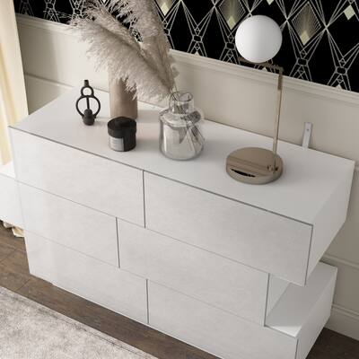 Famapy High Gloss Storage Cabinet 6 Drawers Dresser with Sleek Sophistication White BBFAZJ-KF260075-02 - Best Buy Famapy High Gloss Storage Cabinet 6 Drawers Dresser with Sleek Sophistication White BBFAZJ-KF260075-02 - Best Buy