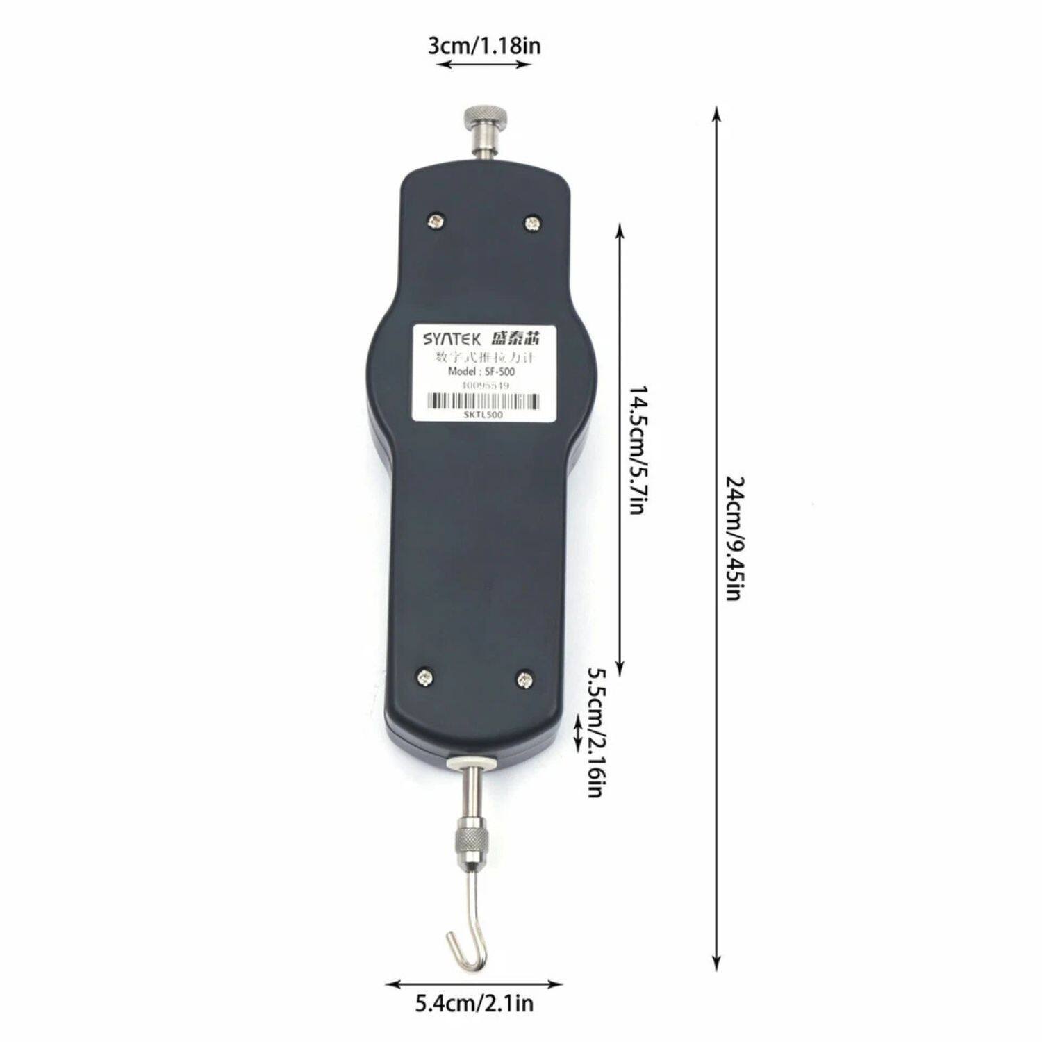 SYTEK  
Model: SF-500  
100PSA/500  
SKTL500  

3cm/1.18in  
14.5cm/5.7in  
24cm/9.45in  
5.5cm/2.16in  
5.4cm/2.1in