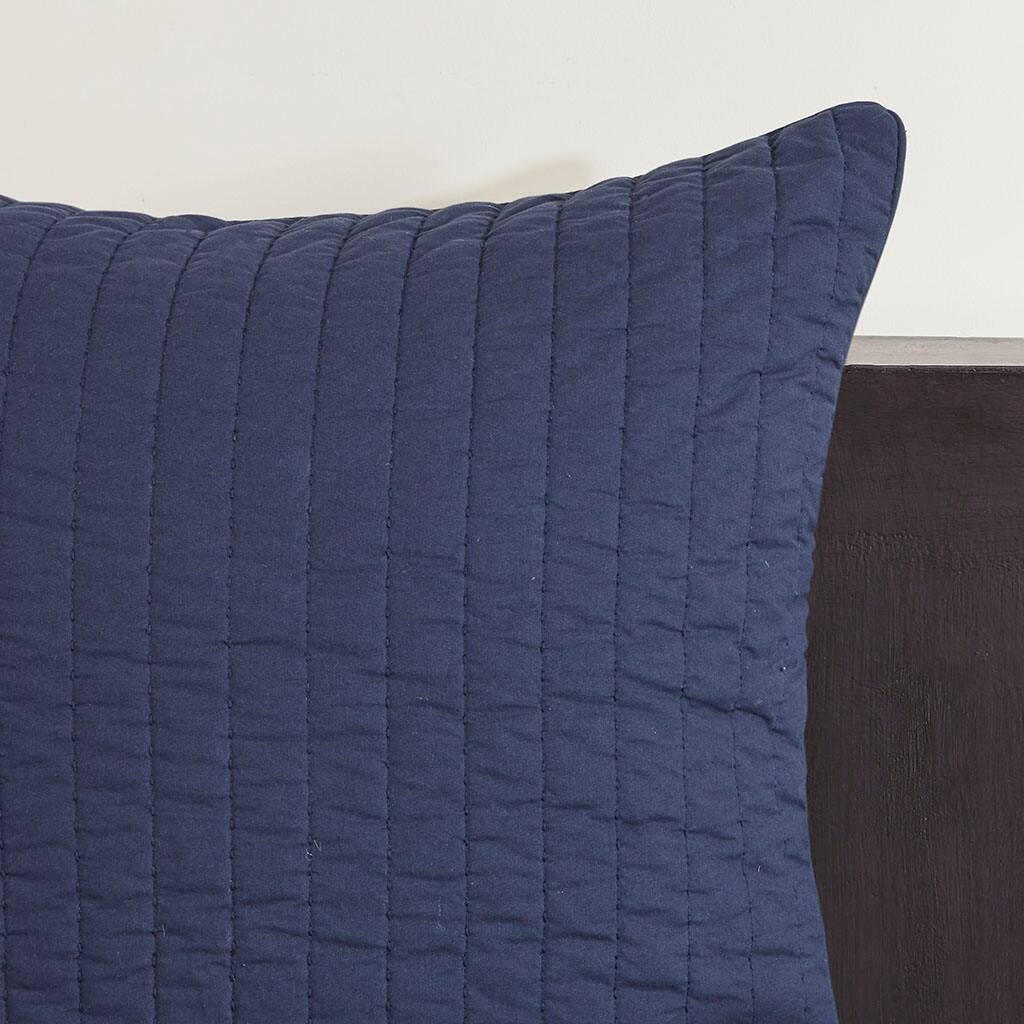 Alt View 2. Gracie Mills - Gracie Mills Johnny Farmhouse Chic Cotton Quilted Euro Sham - Navy.