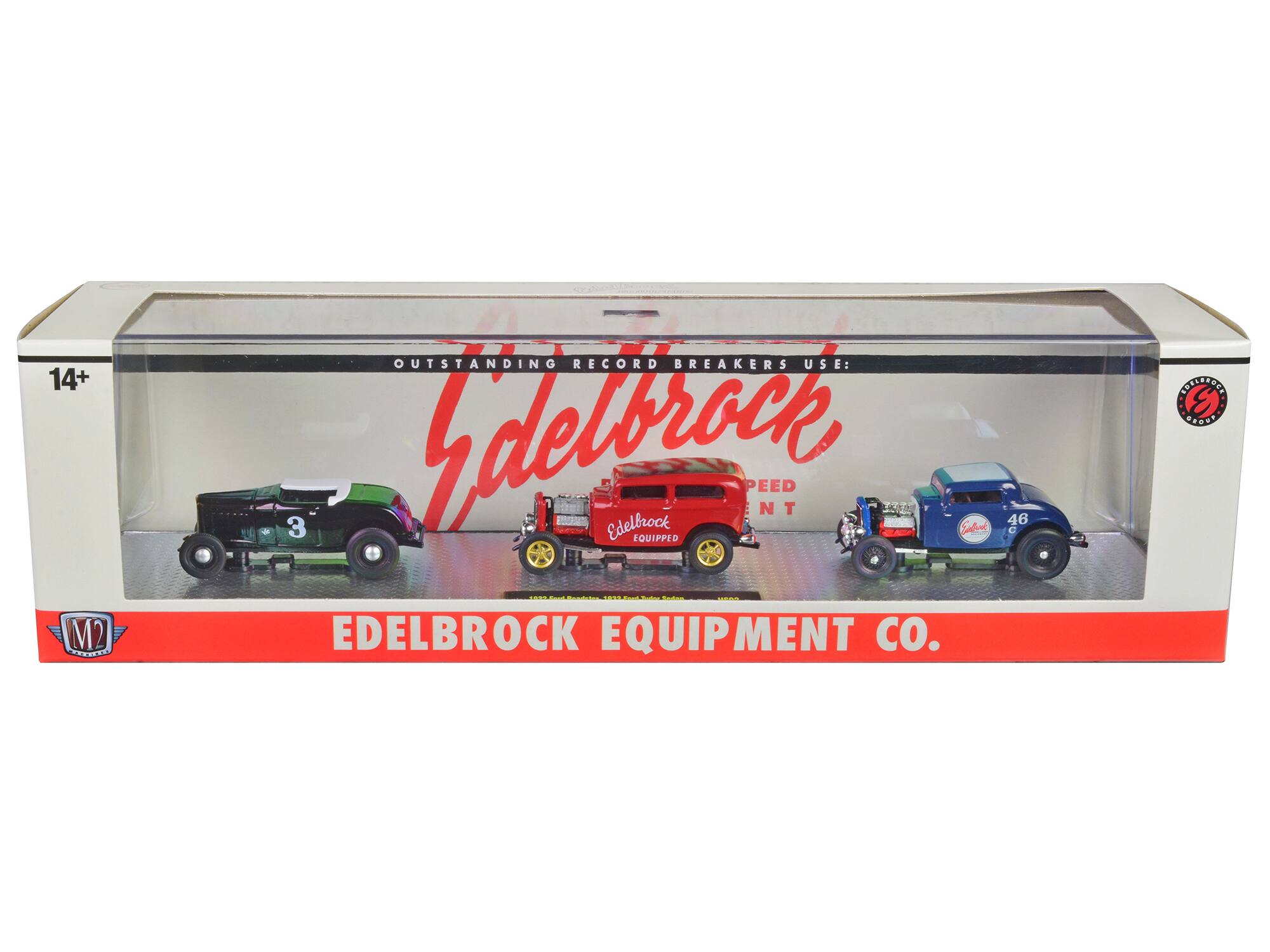 14+ M2  
OUTSTANDING RECORD BREAKERS USE: 3 Idelbrock Edelbrock EQUIPPED PEED N T Fadnd EDELBROCK EQUIPMENT CO. 46 C COECWAGEE E SEE