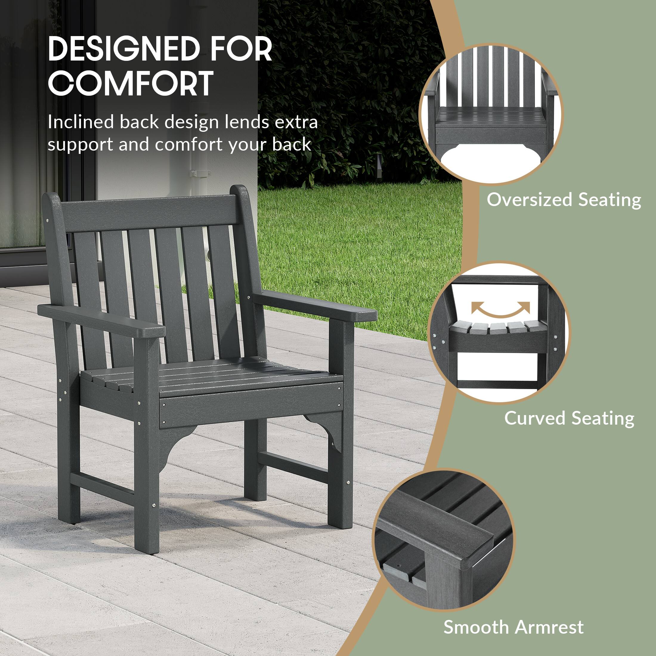 DESIGNED FOR COMFORT  
Inclined back design lends extra support and comfort to your back  
Oversized Seating  
Curved Seating  
Smooth Armrest
